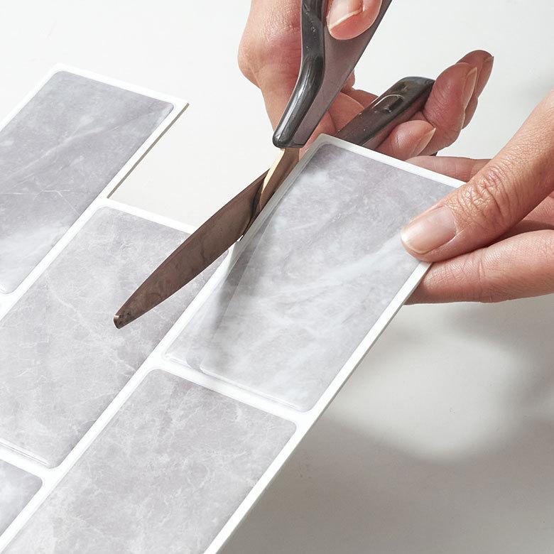 タイル シール 石目 ストーン 1枚 天然石 調 風グレー 石壁 モザイク 壁紙 防水 リメイク シート ウォール ステッカー 簡単 壁面 DIY カット  おしゃれ 67075-gy | ELEMENTS（インテリア） | 08