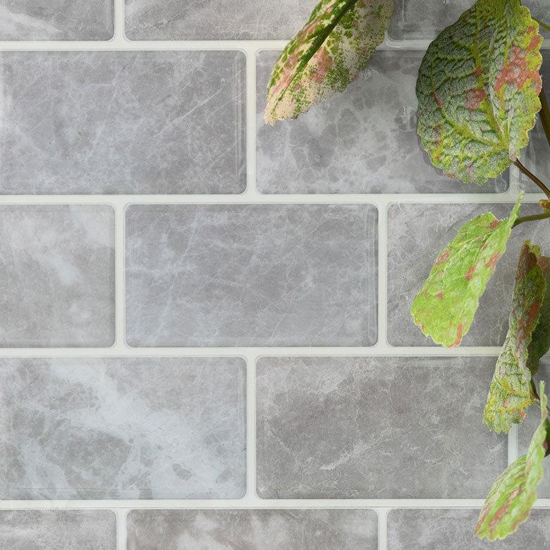 タイル シール 石目 ストーン 1枚 天然石 調 風グレー 石壁 モザイク 壁紙 防水 リメイク シート ウォール ステッカー 簡単 壁面 DIY カット  おしゃれ 67075-gy | ELEMENTS（インテリア） | 09