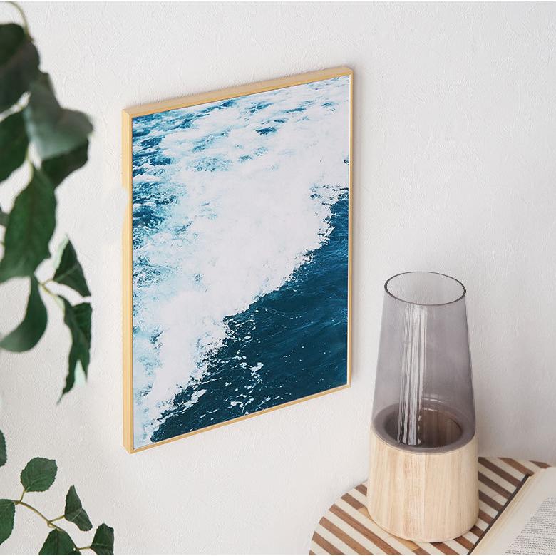 アート パネル 海 波 フレーム付き W 30cm D 40cm 壁掛け ポスター