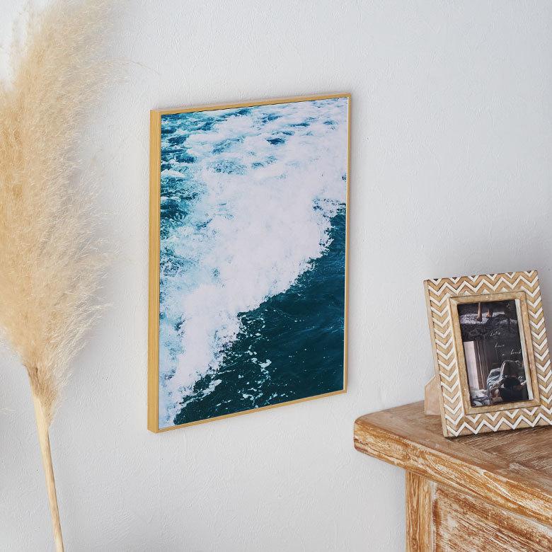 風景 パステル画 金色フレーム 約30cm x 40cm