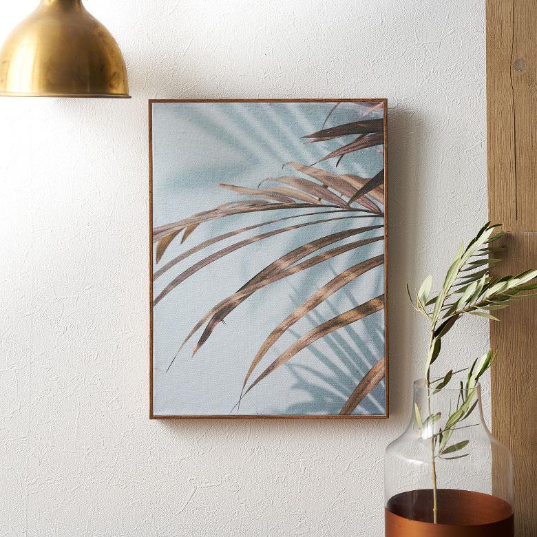 アート パネル パームリーフ フレーム付き グリーン W 30cm D 40cm 壁掛け ポスター  キャンバス 北欧 おしゃれ リゾート ハワイアン  コースタル 西海岸 67078 | ELEMENTS（インテリア） | 18
