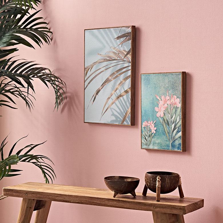 アート パネル パームリーフ フレーム付き グリーン W 30cm D 40cm 壁掛け ポスター  キャンバス 北欧 おしゃれ リゾート ハワイアン  コースタル 西海岸 67078 | ELEMENTS（インテリア） | 02