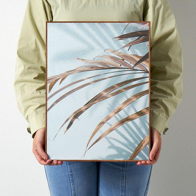 アート パネル パームリーフ フレーム付き グリーン W 30cm D 40cm 壁掛け ポスター  キャンバス 北欧 おしゃれ リゾート ハワイアン  コースタル 西海岸 67078 | ELEMENTS（インテリア） | 05