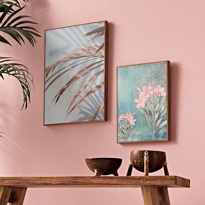 アート パネル パームリーフ フレーム付き グリーン W 30cm D 40cm 壁掛け ポスター  キャンバス 北欧 おしゃれ リゾート ハワイアン  コースタル 西海岸 67078 | ELEMENTS（インテリア） | 09