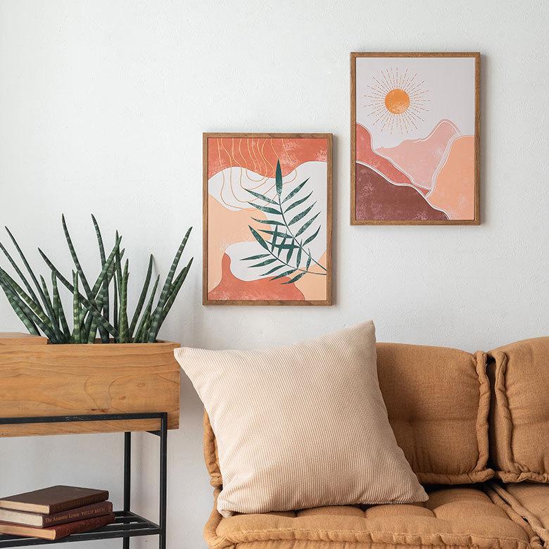 アート パネル フレーム付き 太陽 山 W 30cm D 40cm 壁掛け ポスター