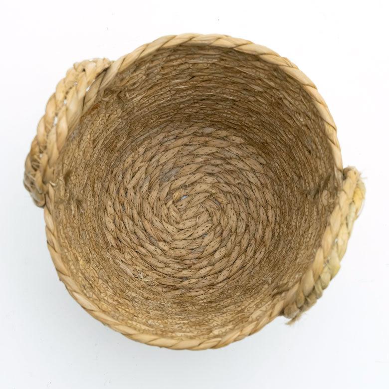 プランター カバー 植木 鉢 バスケット 持ち手付 い草 Sサイズ  [67084]【 5号 6.5号 入れ カバー ポット かご 観葉植物 北欧 おしゃれ  西海岸 インテリア 】 | ブランド登録なし | 18