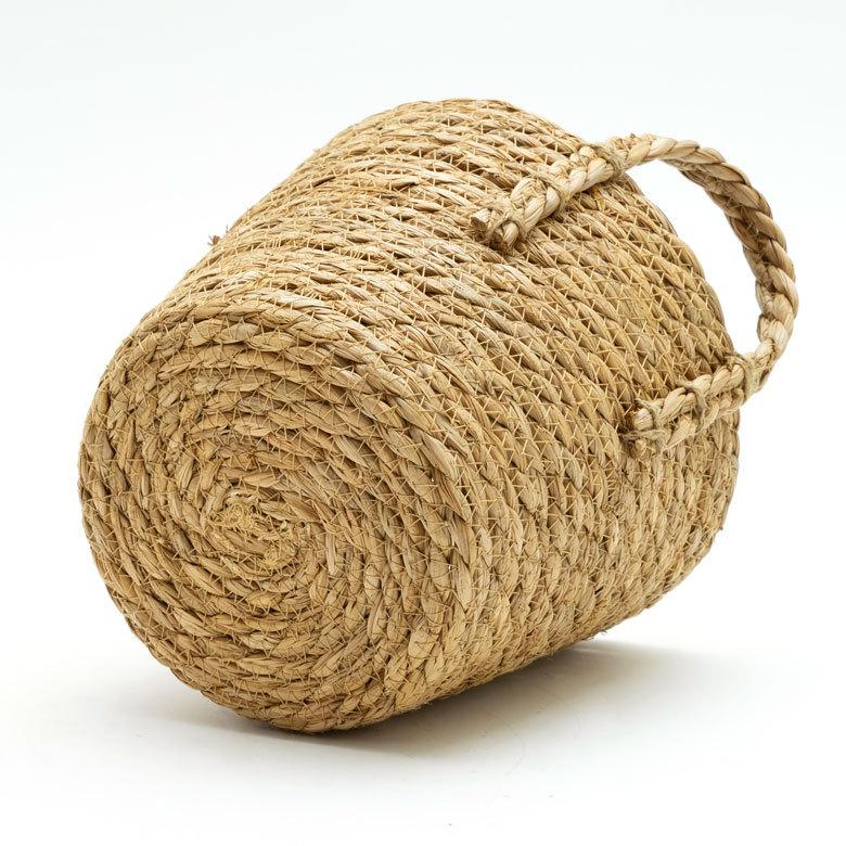 プランター カバー 植木 鉢 バスケット 持ち手付 い草 Sサイズ  [67084]【 5号 6.5号 入れ カバー ポット かご 観葉植物 北欧 おしゃれ  西海岸 インテリア 】 | ブランド登録なし | 19