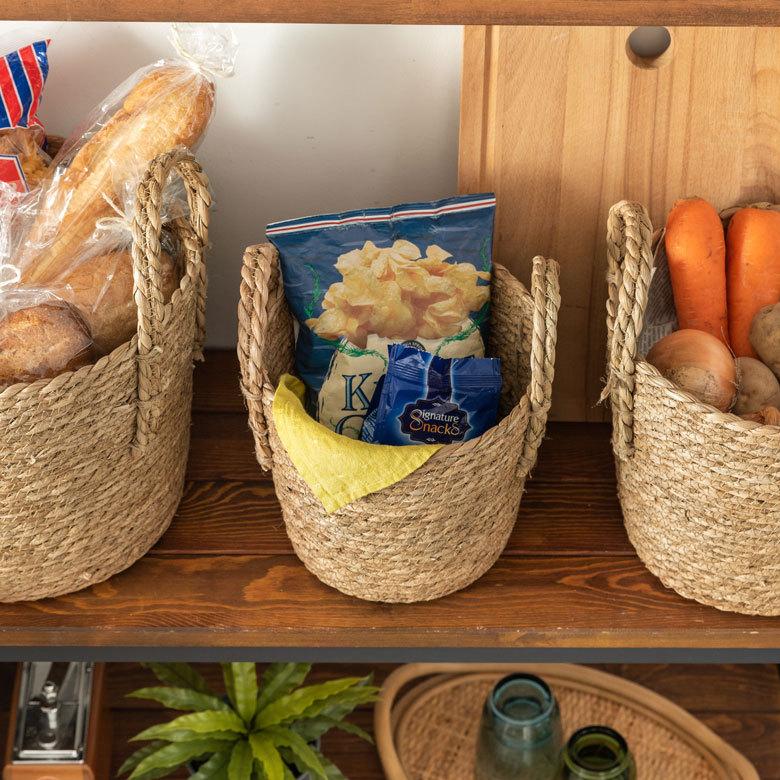 プランター カバー 植木 鉢 バスケット 持ち手付 い草 Sサイズ  [67084]【 5号 6.5号 入れ カバー ポット かご 観葉植物 北欧 おしゃれ  西海岸 インテリア 】 | ブランド登録なし | 06