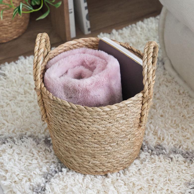 プランター カバー 植木 鉢 バスケット 持ち手付 い草 Ｍサイズ  [67085]【 7号 8号 入れ カバー ポット かご 観葉植物 北欧 おしゃれ  西海岸 インテリア 】 | ブランド登録なし | 13