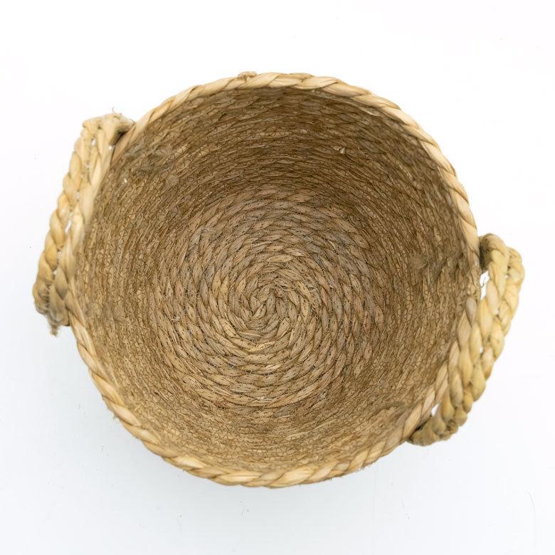 プランター カバー 植木 鉢 バスケット 持ち手付 い草 Ｍサイズ  [67085]【 7号 8号 入れ カバー ポット かご 観葉植物 北欧 おしゃれ  西海岸 インテリア 】 | ブランド登録なし | 18