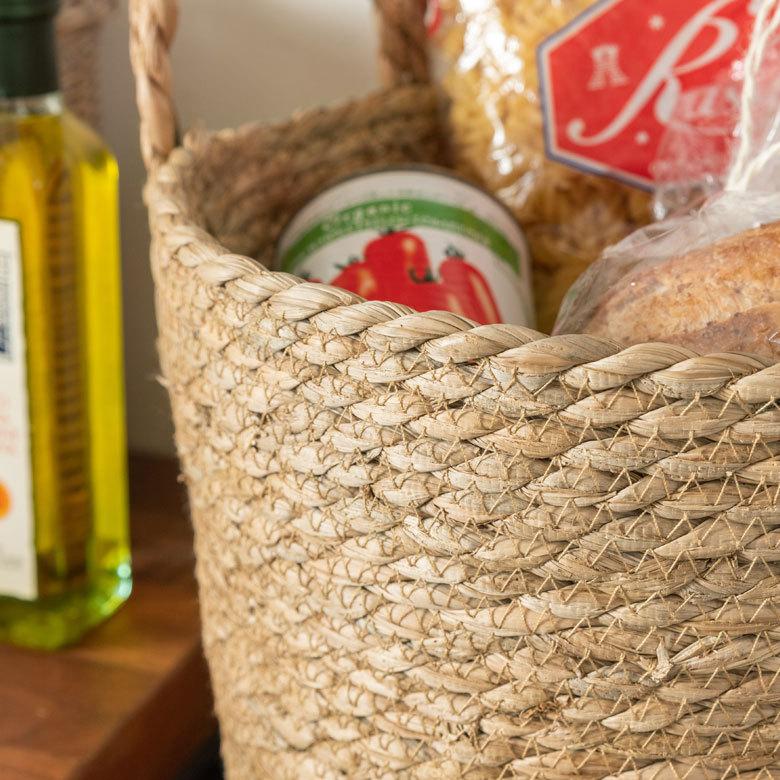 プランター カバー 植木 鉢 バスケット 持ち手付 い草 Lサイズ  [67086]【 8号 9号 入れ カバー ポット かご 観葉植物 北欧 おしゃれ  西海岸 インテリア 】 | ブランド登録なし | 07