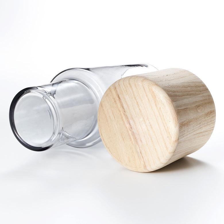 フラワー ベース おしゃれ 花瓶 花びん 花器 スモークグレー 円柱 ガラス ウッド 生花 北欧 韓国 インテリア ドライ 西海岸 コースタル 67087 | ブランド登録なし | 13