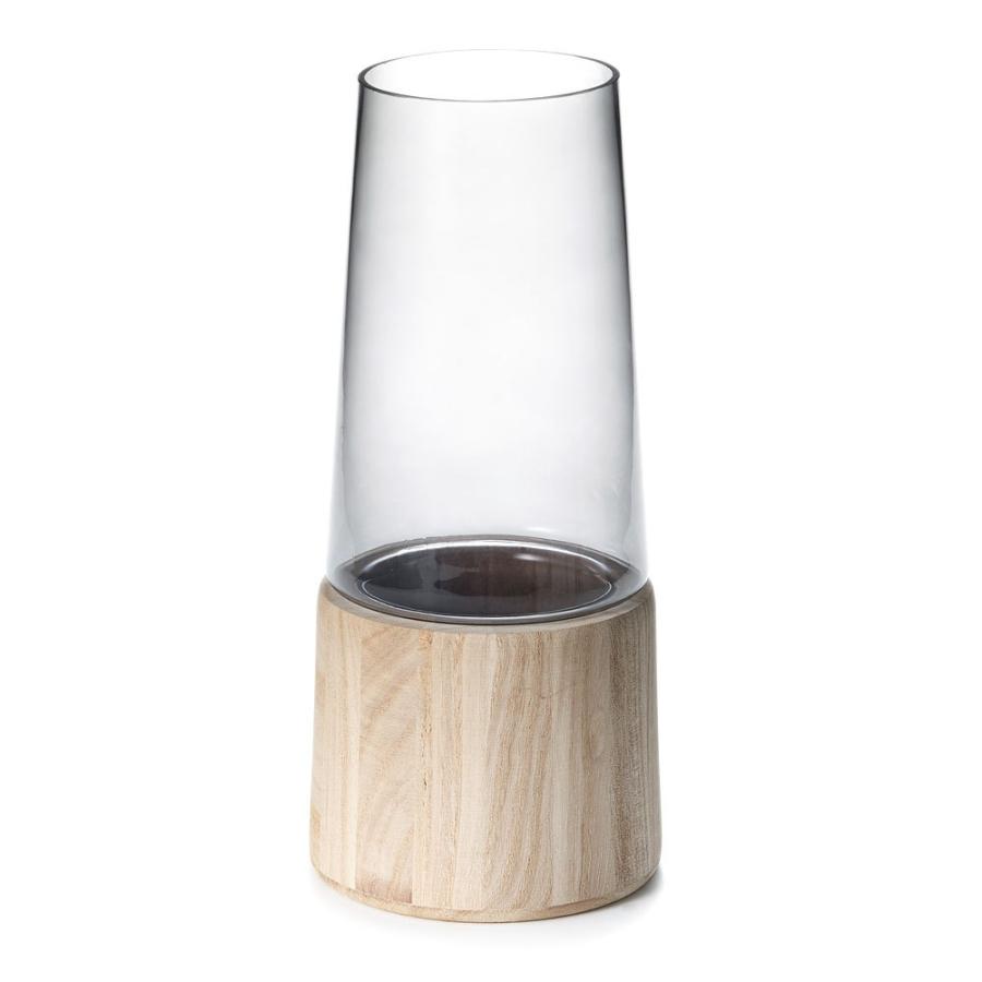 フラワー ベース おしゃれ 花瓶 花びん 花器 スモークグレー 円柱 ガラス ウッド 生花 北欧 韓国 インテリア ドライ 西海岸 コースタル 67087 | ブランド登録なし | 19