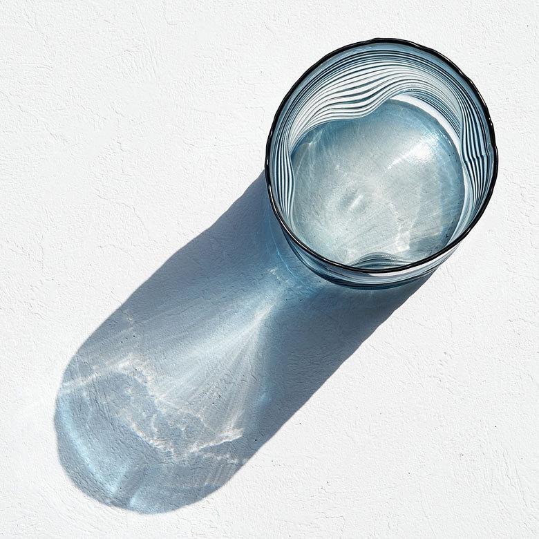 フラワー ベース おしゃれ 花瓶 花びん 花器 ガラス ブルー 楕円柱