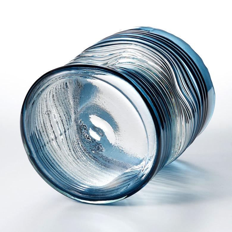 フラワー ベース おしゃれ 花瓶 花びん 花器 ガラス ブルー 楕円柱 造花 入れ 生花 北欧  韓国 インテリア グラデーション 西海岸 ビーチ コースタル 67089 | ブランド登録なし | 13