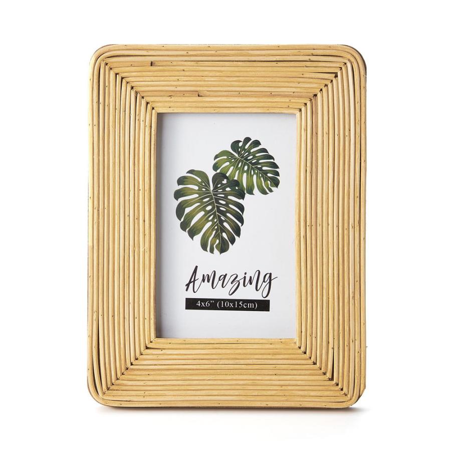 ELEMENTS フォト フレーム 写真 立て ラタン製 天然素材 L判 ポスト