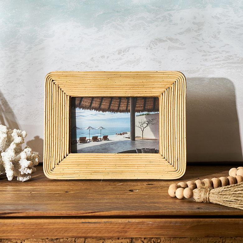 フォト フレーム 写真 立て ラタン製 天然素材 L判 ポストカードサイズ フォト スタンド 壁掛け インテリア ピクチャー 北欧 韓国 西海岸 ビーチ 67093 | ELEMENTS（インテリア） | 06