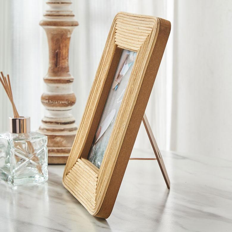 フォト フレーム 写真 立て ラタン製 天然素材 L判 ポストカードサイズ フォト スタンド 壁掛け インテリア ピクチャー 北欧 韓国 西海岸 ビーチ 67093 | ELEMENTS（インテリア） | 08