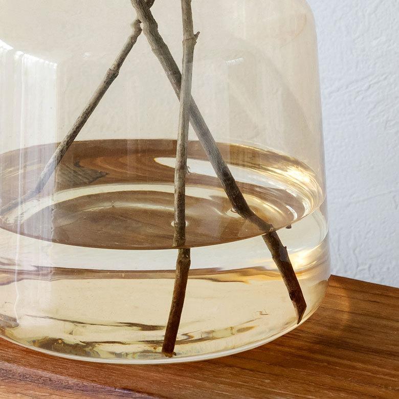 花瓶 おしゃれ ガラス ライトアンバー インテリア 上径8cm ボトル型 アレンジメント 花びん 花器 生花 ドライ フラワー 北欧 韓国 西海岸 ビーチ 67098 | ブランド登録なし | 12