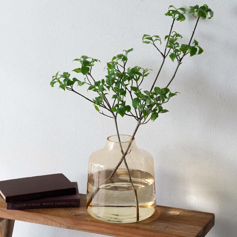 花瓶 おしゃれ ガラス ライトアンバー インテリア 上径8cm ボトル型 アレンジメント 花びん 花器 生花 ドライ フラワー 北欧 韓国 西海岸 ビーチ 67098 | ブランド登録なし | 07