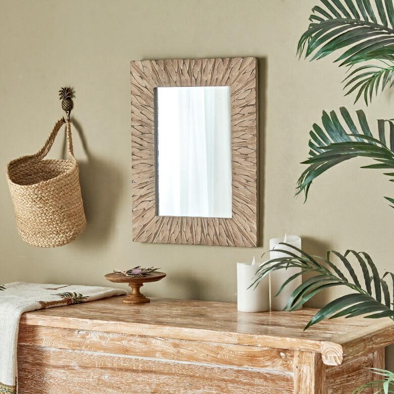 鏡 壁掛け 立て掛け  4Way 木製 四角 長方形 ミラー シンプル ウォール デコレーション リビング 寝室 洗面所 おしゃれ 北欧 かわいい ヴィンテージ風 67100 | ELEMENTS（インテリア） | 17