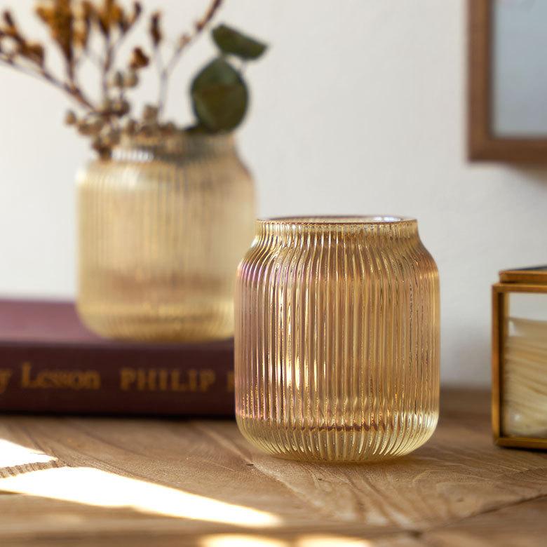 キャンドル ホルダー スタンド 円柱 丸型 ガラス フラワーベース メイクブラシ 収納 ペン ケース インテリア おしゃれ 北欧 かわいい シンプル 西海岸 67101 | ELEMENTS（インテリア） | 01