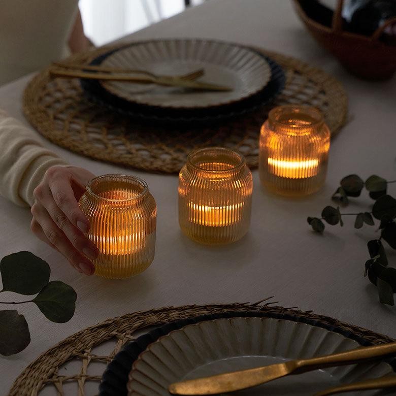 キャンドル ホルダー スタンド 円柱 丸型 ガラス フラワーベース メイクブラシ 収納 ペン ケース インテリア おしゃれ 北欧 かわいい シンプル 西海岸 67101 | ELEMENTS（インテリア） | 03