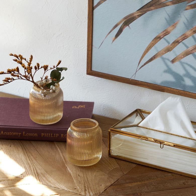 キャンドル ホルダー スタンド 円柱 丸型 ガラス フラワーベース メイクブラシ 収納 ペン ケース インテリア おしゃれ 北欧 かわいい シンプル 西海岸 67101 | ELEMENTS（インテリア） | 06