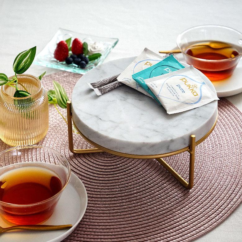 大理石風小物台 デコレーション トレイ ディスプレイ スタンド 天然 大理石 丸