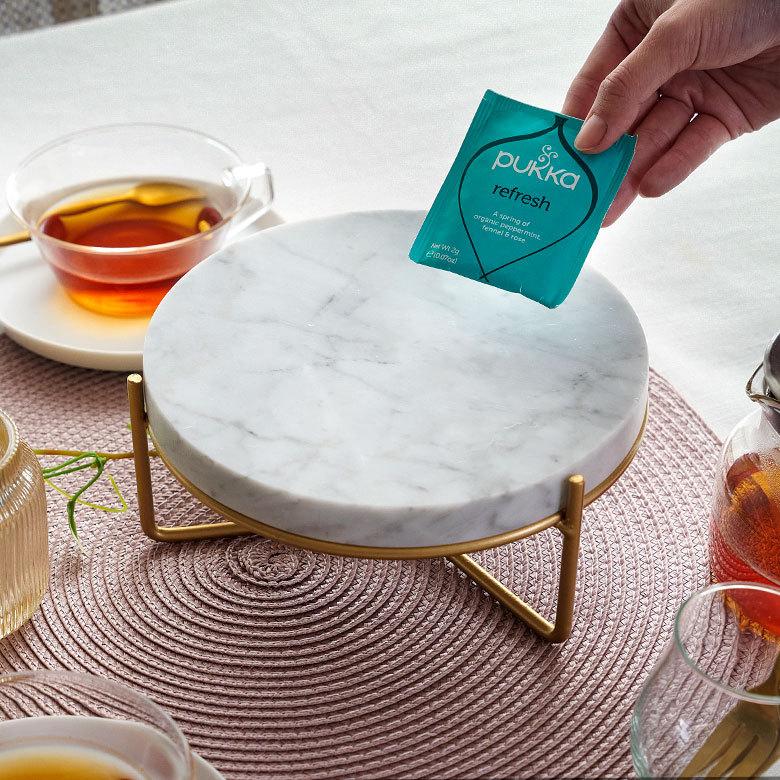 デコレーション トレイ ディスプレイ スタンド 天然 大理石 丸 円形 小物 入れ アクセサリー 収納 トレー 置き 飾り おしゃれ 北欧 シンプル インテリア 67102 | ELEMENTS（インテリア） | 04