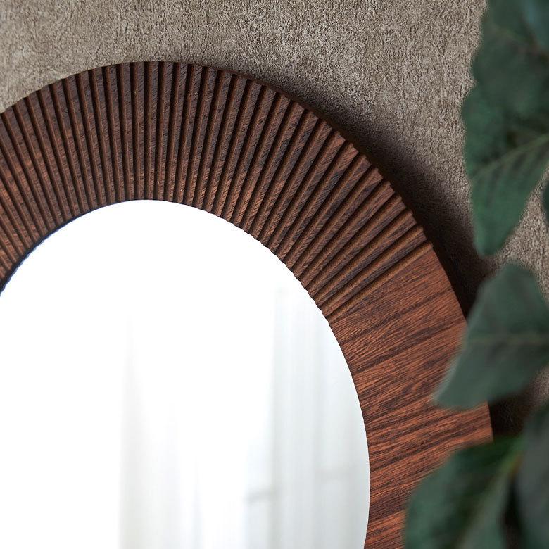 鏡 壁掛け ミラー 木製 円形 丸型  ウォール 姿見  立て掛け デコレーション  玄関 洗面所 ホテル おしゃれ 北欧 かわいい シンプル ヴィンテージ風 67104 | ELEMENTS（インテリア） | 16