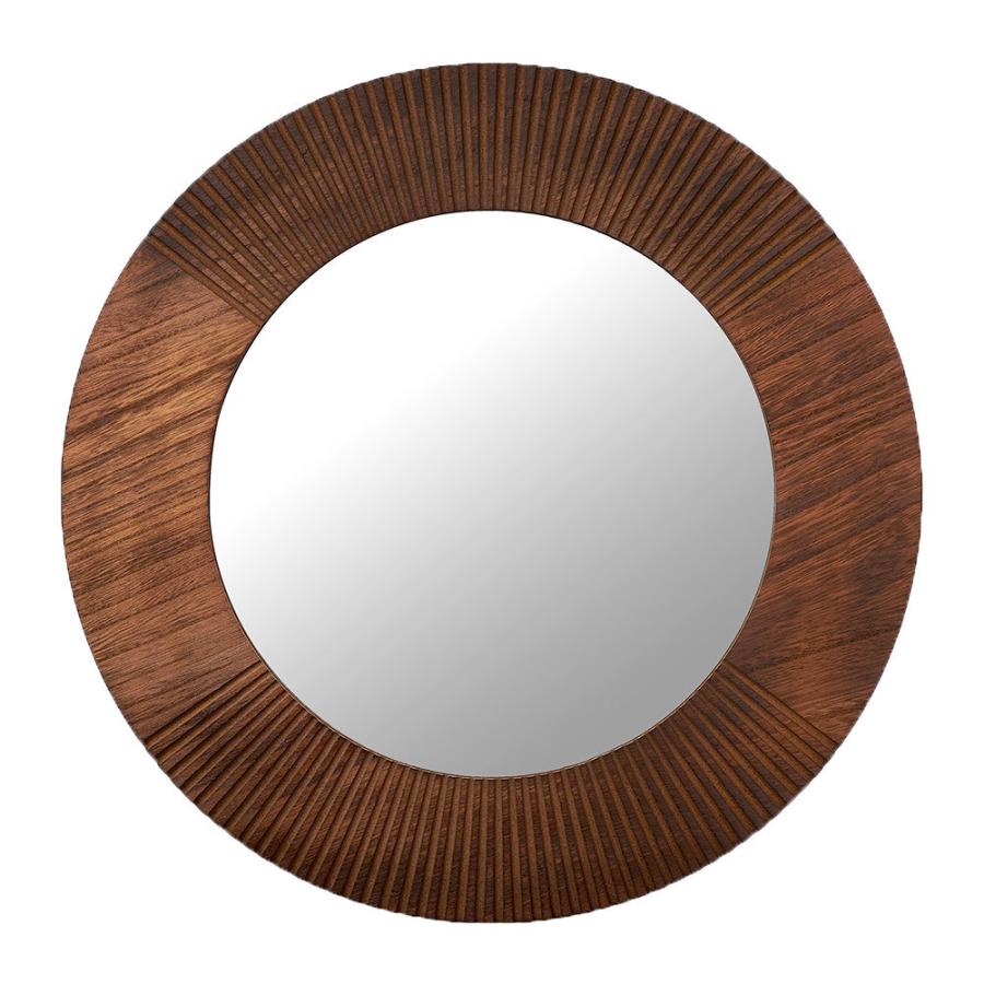 ELEMENTS（インテリア） 鏡 壁掛け ミラー 木製 円形 丸型