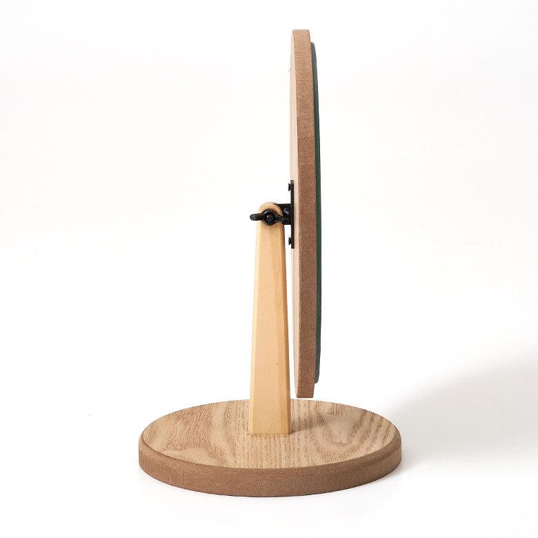 卓上 ミラー  鏡 木製 円形 丸型 角度調節 スタンド 化粧 立て掛け メイク 置き テーブル 玄関 トイレ 洗面所 ホテル用 かわいい シンプル ナチュラル 67105 | ELEMENTS（インテリア） | 11