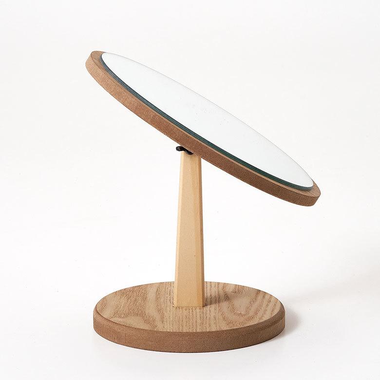 卓上 ミラー  鏡 木製 円形 丸型 角度調節 スタンド 化粧 立て掛け メイク 置き テーブル 玄関 トイレ 洗面所 ホテル用 かわいい シンプル ナチュラル 67105 | ELEMENTS（インテリア） | 12