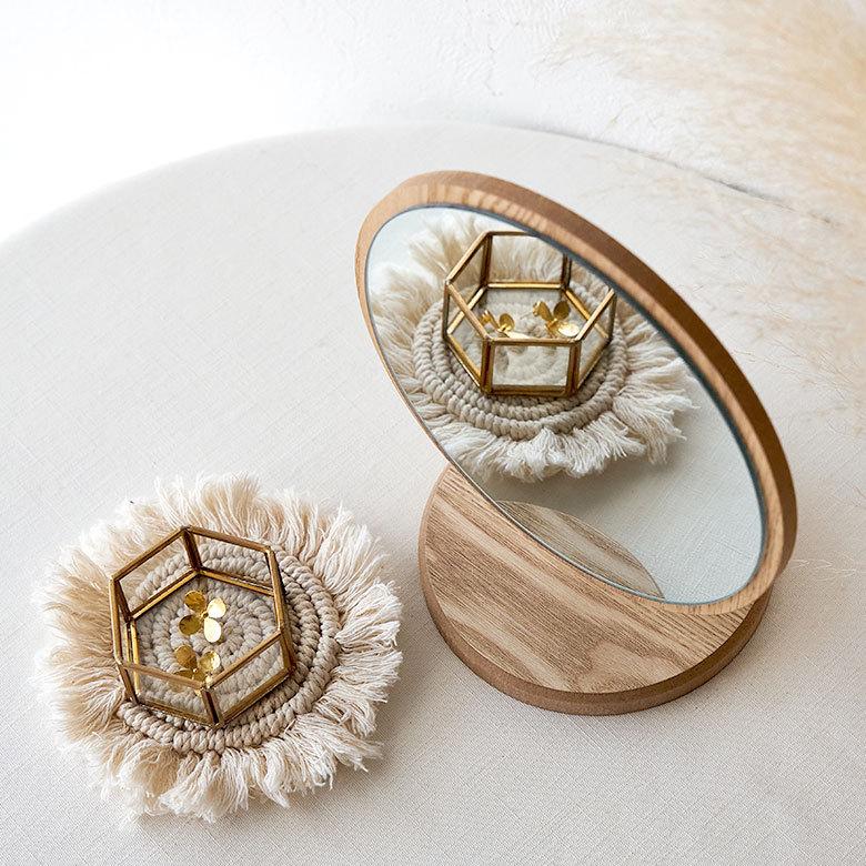 卓上 ミラー  鏡 木製 円形 丸型 角度調節 スタンド 化粧 立て掛け メイク 置き テーブル 玄関 トイレ 洗面所 ホテル用 かわいい シンプル ナチュラル 67105 | ELEMENTS（インテリア） | 15