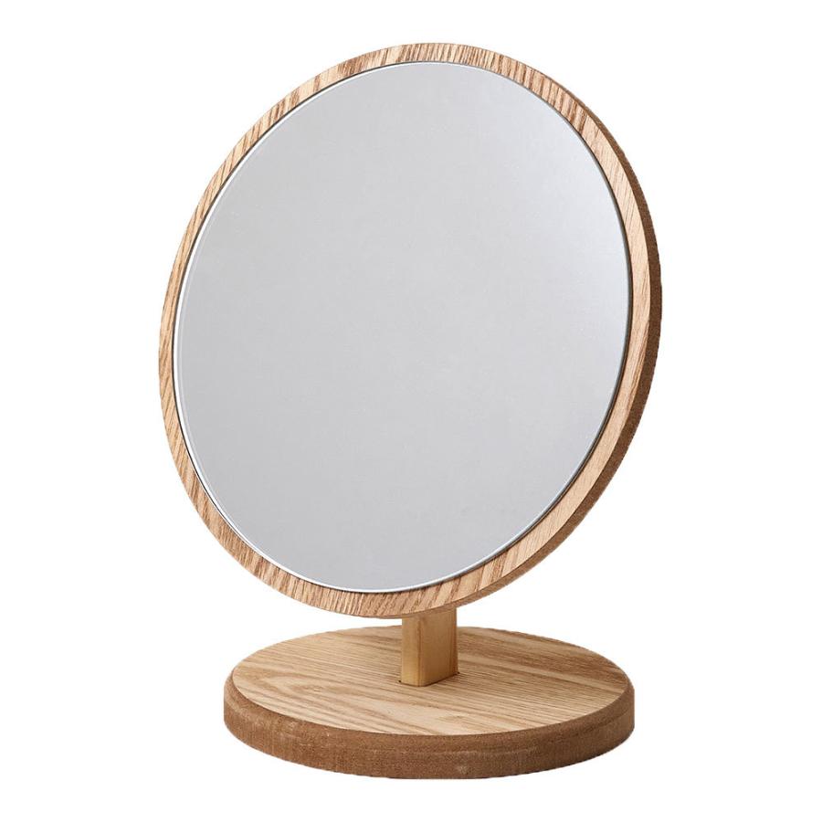 卓上 ミラー  鏡 木製 円形 丸型 角度調節 スタンド 化粧 立て掛け メイク 置き テーブル 玄関 トイレ 洗面所 ホテル用 かわいい シンプル ナチュラル 67105 | ELEMENTS（インテリア） | 20