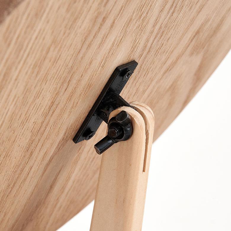 卓上 ミラー  鏡 木製 円形 丸型 角度調節 スタンド 化粧 立て掛け メイク 置き テーブル 玄関 トイレ 洗面所 ホテル用 かわいい シンプル ナチュラル 67105 | ELEMENTS（インテリア） | 09