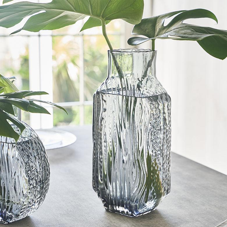 フラワー ベース おしゃれ ガラス クリア グレー トール 大きい 大型 高い 高さ 30.5cm インテリア ボトル型 花びん 花器 生花 ドライ 西海岸 67106 | ブランド登録なし | 12