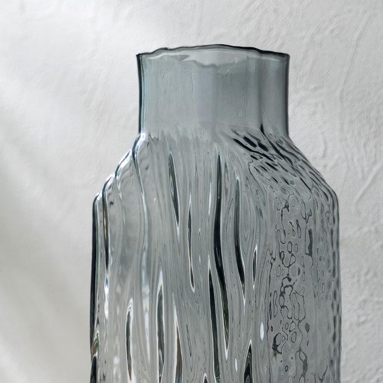 フラワー ベース おしゃれ ガラス クリア グレー トール 大きい 大型 高い 高さ 30.5cm インテリア ボトル型 花びん 花器 生花 ドライ 西海岸 67106 | ブランド登録なし | 02