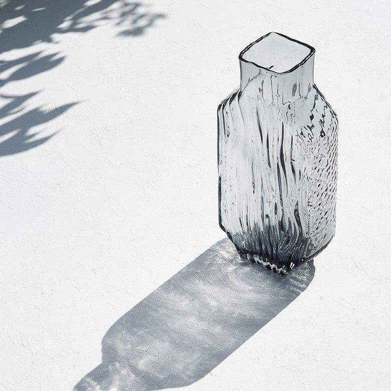 フラワー ベース おしゃれ ガラス クリア グレー トール 大きい 大型 高い 高さ 30.5cm インテリア ボトル型 花びん 花器 生花 ドライ 西海岸 67106 | ブランド登録なし | 08