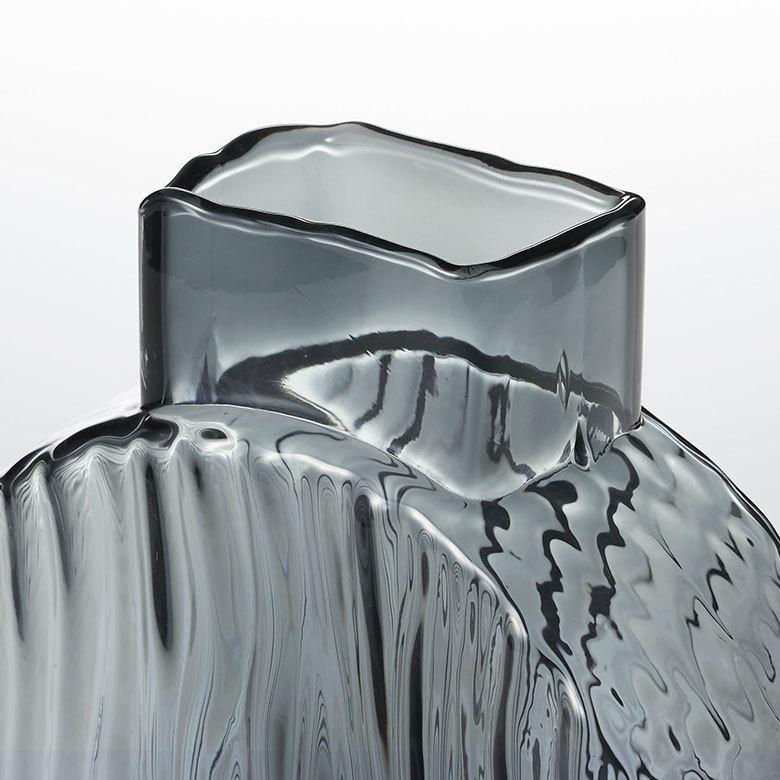 フラワー ベース おしゃれ ガラス クリアグレー ラウンド インテリア 最大開口部7.5cm ボトル型 アレンジ 花びん 花器 生花 ドライ 西海岸 ビーチ 67107 | ブランド登録なし | 13