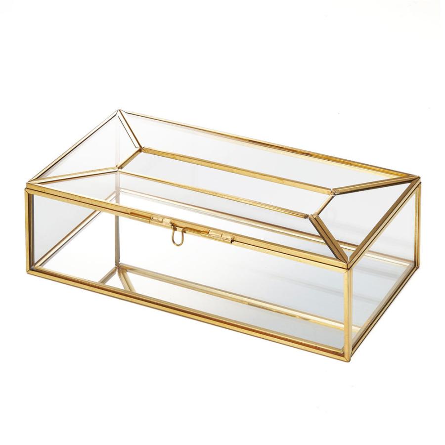 新品 ガラスと金属のティッシュボックス ELEMENTS（インテリア） ティッシュ ケース ボックス ガラス