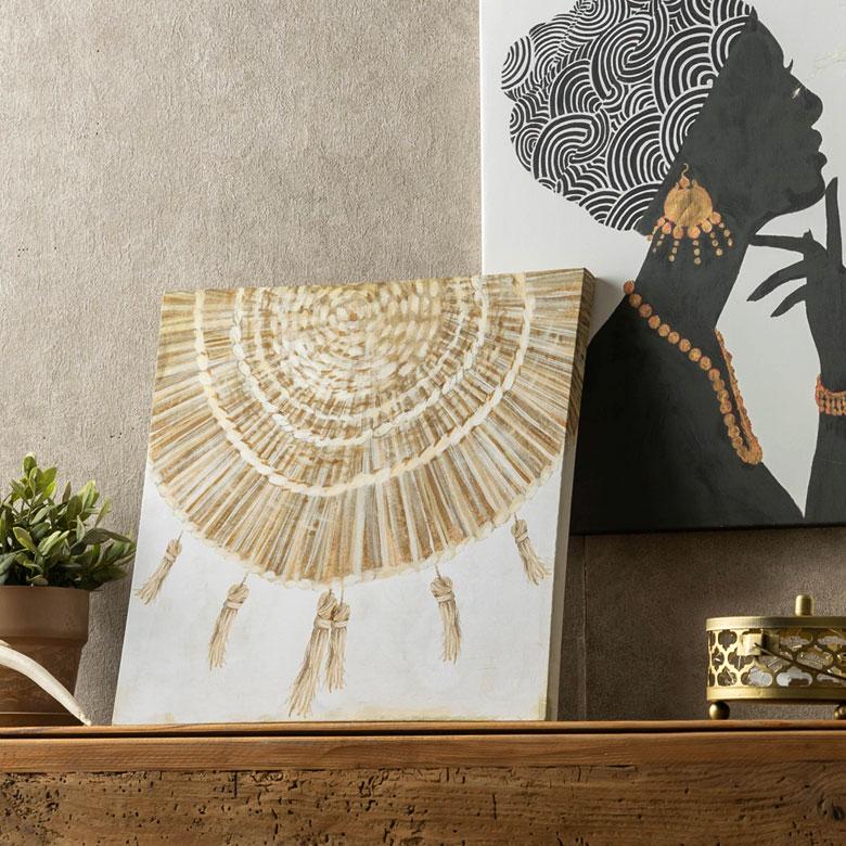 アートパネル タッセル柄 ベージュ キャンバス ポスター インテリア 絵画 エスニック柄 おしゃれ モダン 北欧 プリミティブ 西海岸 67116 | ELEMENTS（インテリア） | 17
