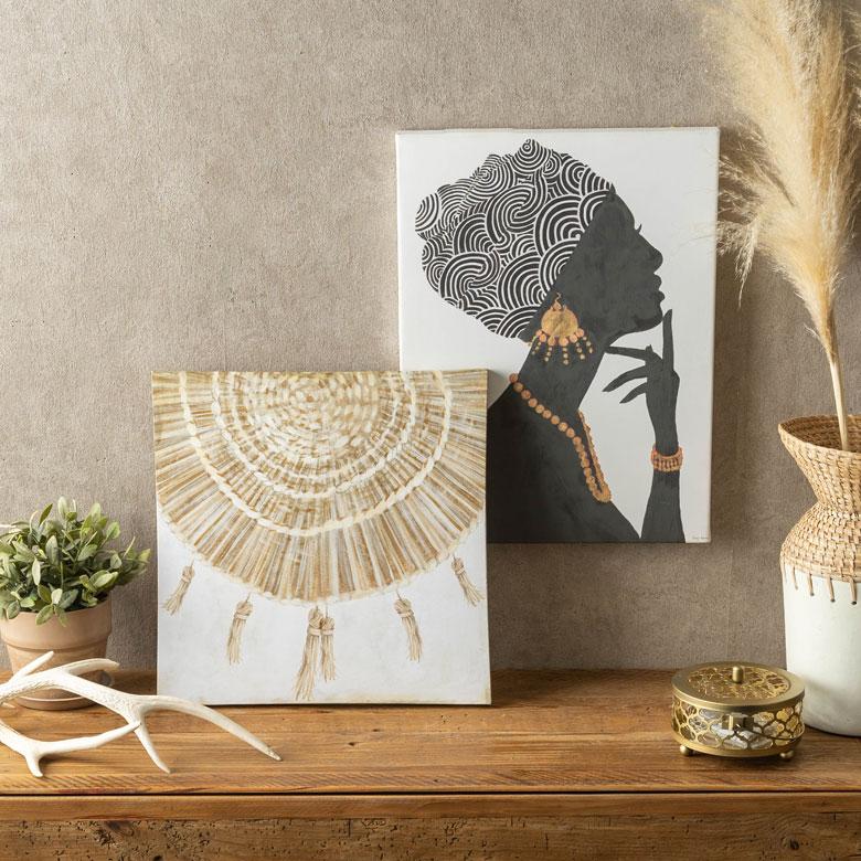 アートパネル タッセル柄 ベージュ キャンバス ポスター インテリア 絵画 エスニック柄 おしゃれ モダン 北欧 プリミティブ 西海岸 67116 | ELEMENTS（インテリア） | 04