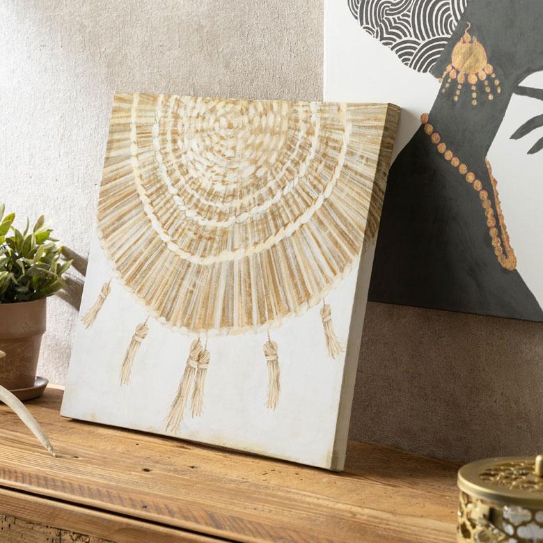 アートパネル タッセル柄 ベージュ キャンバス ポスター インテリア 絵画 エスニック柄 おしゃれ モダン 北欧 プリミティブ 西海岸 67116 | ELEMENTS（インテリア） | 05