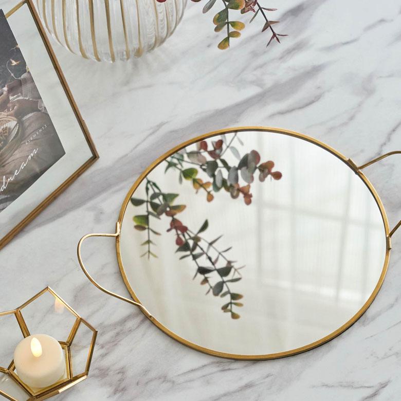 ミラートレー　鏡　トレイ　3サイズ 　セット　ゴールド ミラートレー 鏡 トレイ 3サイズ セット ゴールド