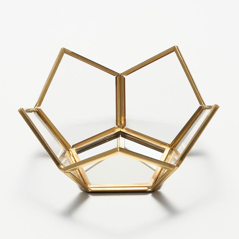 キャンドル ホルダー 鏡 ガラス 真鍮 ゴールド 直径9cm アクセサリー 小物 入れ 収納 デコレーション ディスプレイ おしゃれ 北欧 雑貨 西海岸風 67126 | ELEMENTS（インテリア） | 18