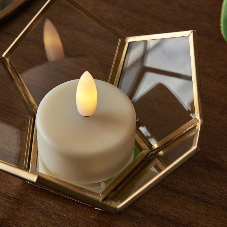 キャンドル ホルダー 鏡 ガラス 真鍮 ゴールド 直径9cm アクセサリー 小物 入れ 収納 デコレーション ディスプレイ おしゃれ 北欧 雑貨 西海岸風 67126 | ELEMENTS（インテリア） | 03