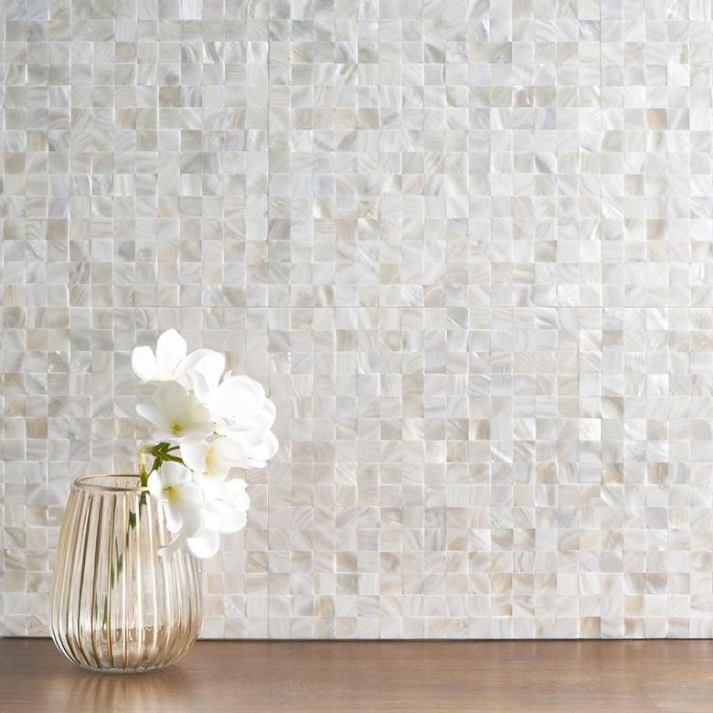 タイル シール モザイク 天然 シェル 貝 リアル 4枚 高級感 シート 防水 ウォール ステッカー デコレーション リメイク インテリア 壁材 西海岸 67127-4 | ELEMENTS（インテリア） | 07