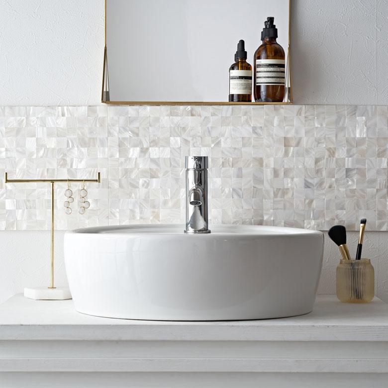 タイル シール モザイク 天然 シェル 貝 リアル 1枚 高級感 シート 防水 ウォール ステッカー デコレーション リメイク インテリア 壁材 西海岸 67127 | ELEMENTS（インテリア） | 02